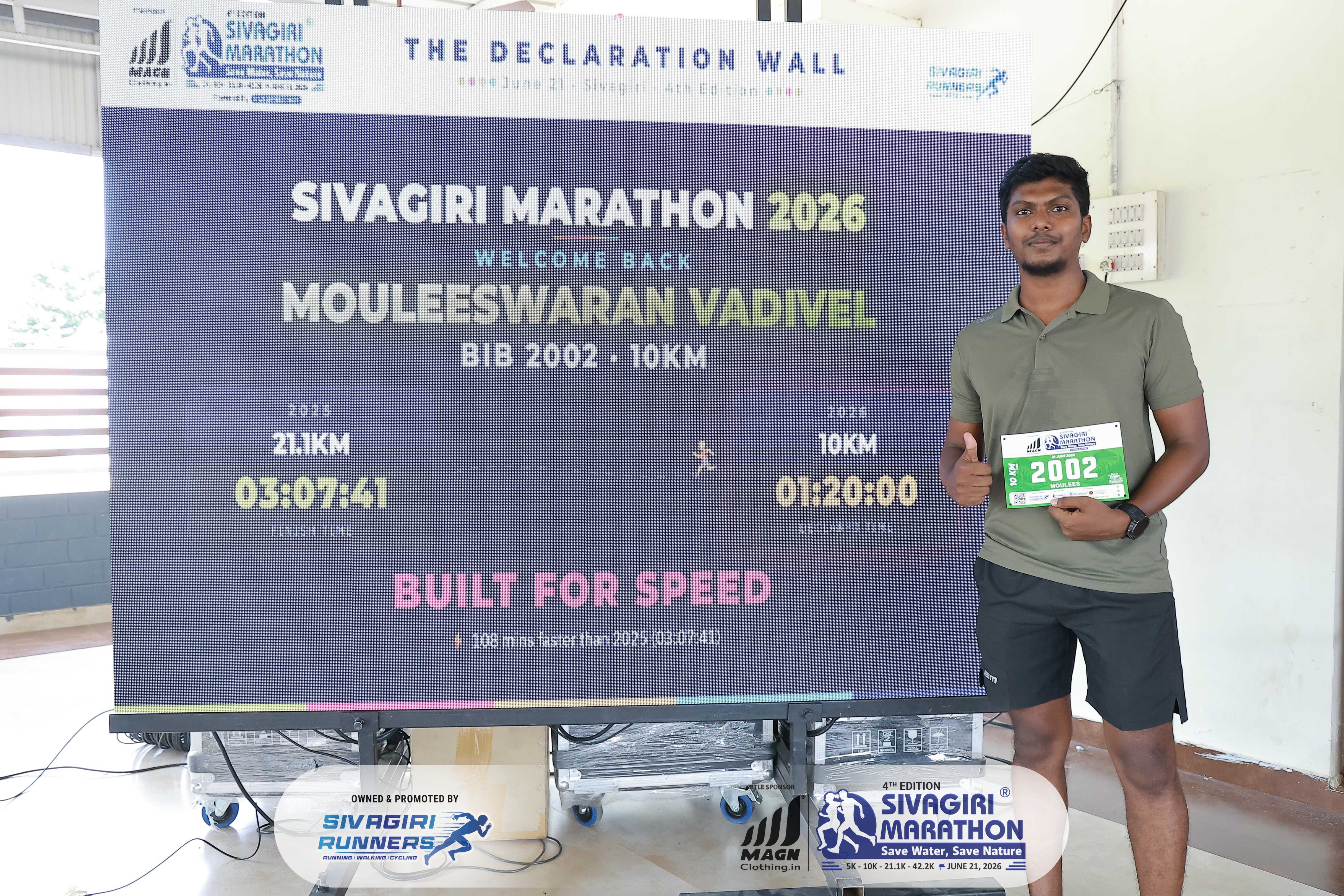 Sivagiri Marathon 2026 engagement wall